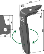 Kreiseleggenzinken, rechte Ausführung, L=300 mm, für Amazone - More 2
