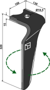 Kreiseleggenzinken, linke Ausführung, L=320 mm, für Kverneland - More 2