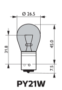 Ball lamp, PY21W, 12V, BAU15s, VE2 - More 2