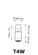 Kugellampe T4W 12V  BA9s VE2 - More 2