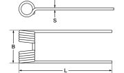 Kreiselheuer-Zinken - rot, 370 x 134 x 9,5 mm, für Claas - More 2