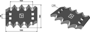 Futtermischwagen Messer links, 140 x 102 x 6 mm, für Faresin - More 2