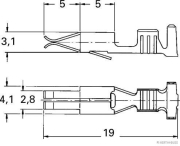 Blade receptacle, AMP Tyco JT, 2.8, 0.5-1.5 mm² (50 pieces) - More 2