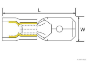 Flachstecker teilisoliert rot 6,3mm f. 0,5-1,0mm² (100 Stück) - More 2