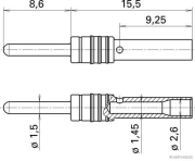 Rundstecker versilbert  LKS1,5 0,5-1,0mm² (50Stück) - More 2