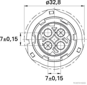 Cable gland, round receptacle, AMP Tyco RK 2.5, 2-pole (5 pieces) - More 2