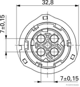 Cable gland, round receptacle, AMP Tyco RK 2.5, 4-pole (5 pieces) - More 2
