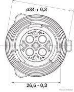 Cable gland, round plug, AMP Tyco RK 2.5, 4-pole (2 pieces) - More 2