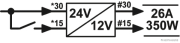 Spannungswandler Wechselrichter 24V>12V 312W 26A - More 2