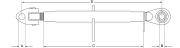 Gewindeoberlenker mit Gabelgelenkkopf standard, Kat. 2, L= 355 - 490 mm, M30 x 3,5 mm - More 2