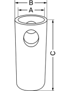 Unterlenker Reduzierbuchse Kat. 2-3, L= 64 mm - More 2