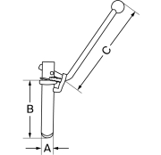 Coupling pin Universal with tilt protection, 31 x 145 x 250 mm - More 2