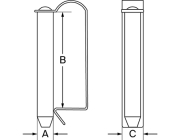 Federsteckbolzen verzinkt, 10 x 55 x 15 mm - More 2