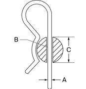 Federstecker verzinkt, 8 x 9 x 30-45 mm - More 2