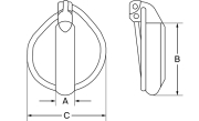 Klappstecker passend für Unterlenker Fangprofil, Kat. 3, 16 x 62 x 65 mm - More 2