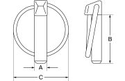 Klappstecker passend für Unterlenker Fangprofil, 8 x 41 x 47 mm - More 2