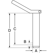 Unterlenkerbolzen Kat. 0 ohne Kette und Splint, L= 250 mm - More 2