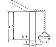Oberlenkerbolzen Kat. 1 mit Kette und Splint, L= 151 mm - More 2