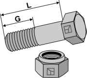 Schraube mit Sicherungsmutter - M14 x 1,5 x 35 mm - 12.9 - More 3