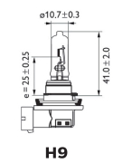 H9 halogen lamp, 12V, 65W, PGJ19-5 - More 3