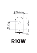 Ball lamp, R10W, 12V, BA15s, VE2 - More 3