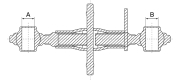Gewindeoberlenker standard, Kat. 1, L= 345 - 475 mm, M30 x 3,5 mm - More 3
