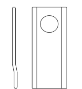 Rotorklinge VPE 25 - links / rechts, 96 x 40 x 3 mm, Bohrung Ø 19 mm - More 4