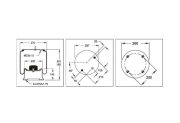 Firestone-type air spring bellows Airide-Springs™ with 2 stud bolts - More 4
