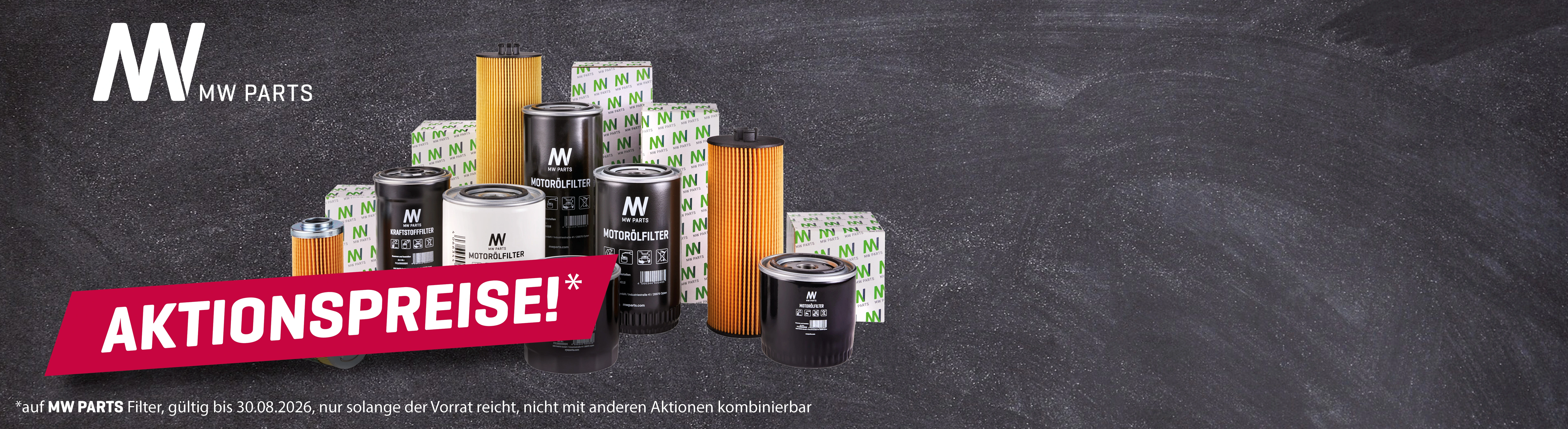 <p style="text-align: center;">Spare jetzt bei allen </br>MW PARTS Filtern!</p>